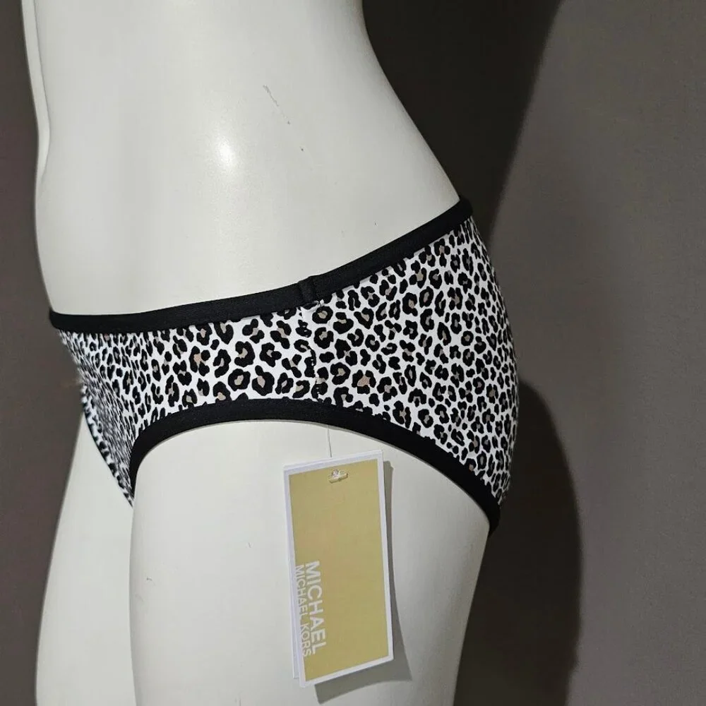 Michael Kors Leopard Printed Classic Bikini Swim Bottom